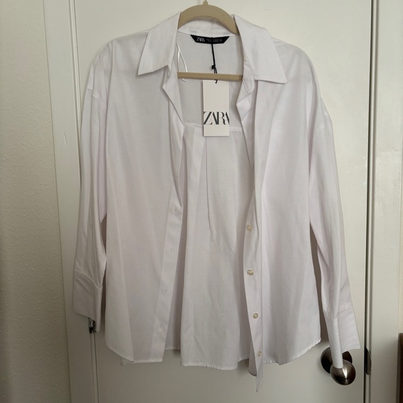 Zara White Button Down Size XS NWT - Picture 6 of 6